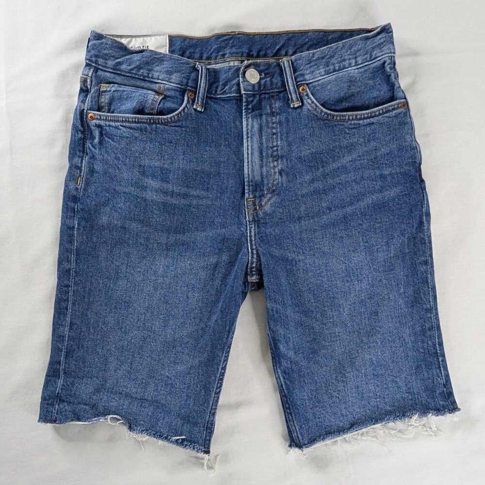 H&M Raw Hem Long Length Slim Fit Cutoff Shorts Jorts